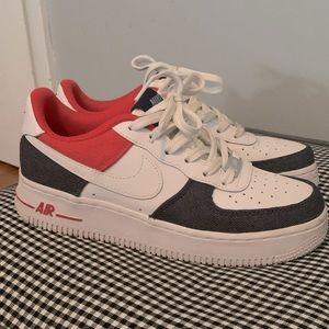 Air Force 1 '07 LX 'White Red Denim' red white and blue Air Force ones